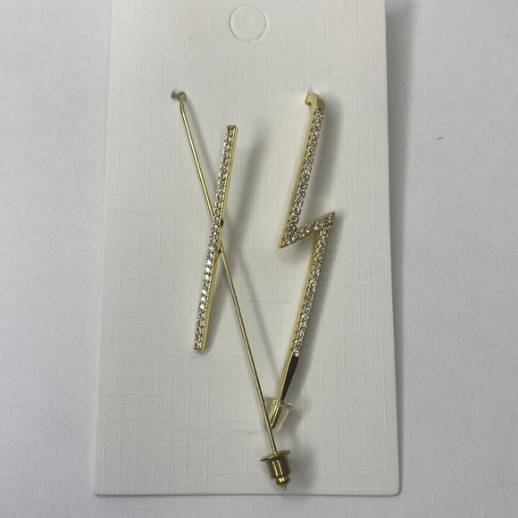 JG Jewelry - Set of 2 crawler hook earrings Minimalist Gold Ear Climber/ thunder ⚡️